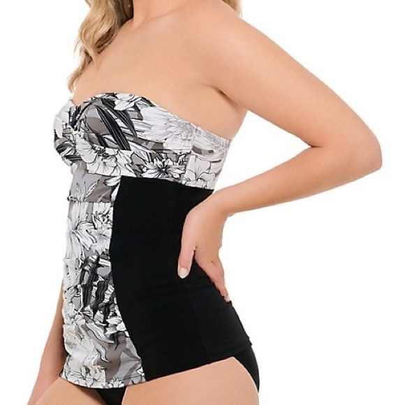 NWT Christina Swim Island Crush Print Bandini Tankini Top Sz 8 removable… - Picture 2 of 10